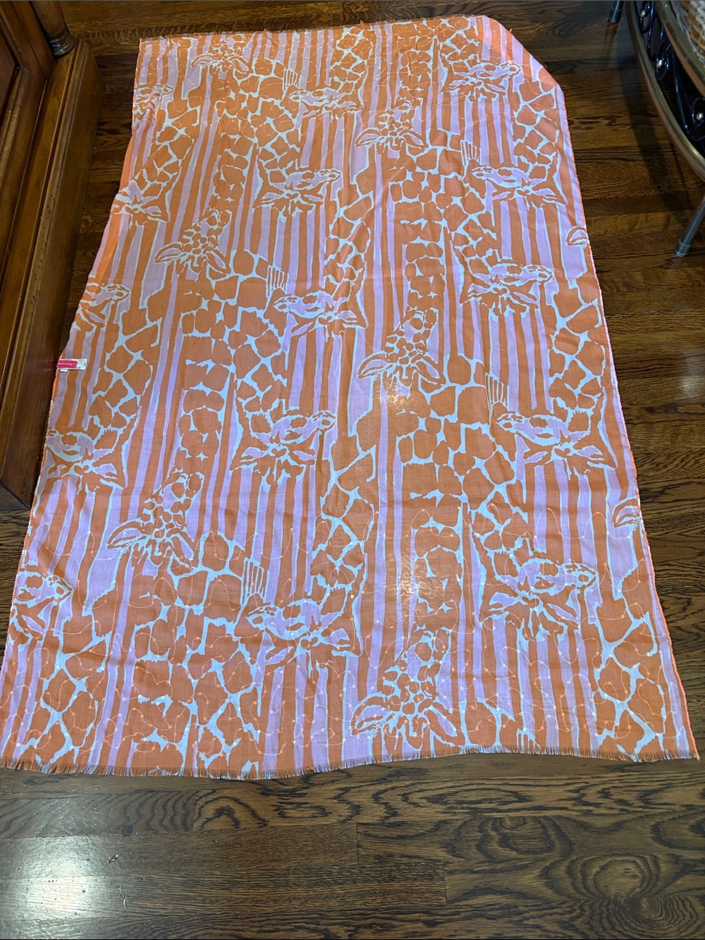 Lilly Pulitzer for Target Pink and Orange Printed Scarf or Drapery Panel